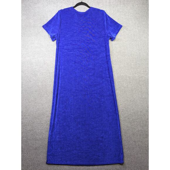 Citiknits Maxi Dress Womens XL Stretchy Pullover Minimal Slinky Full Long Cobalt - Picture 12 of 16